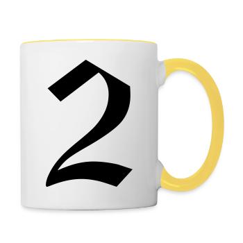 2 - Mug contrasté - blanc/jaune - Droite
