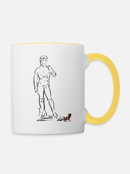 MICHELANGELOS DAVID - Tasse zweifarbig - Weiß/Gelb