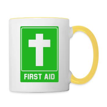 Cross First aid - Contrasting Mug - white/yellow - Right
