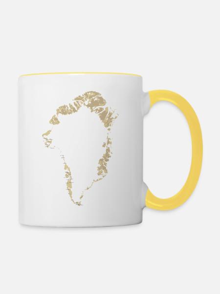 Grönland - Tasse zweifarbig - Weiß/Gelb