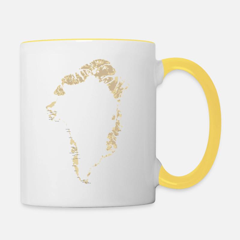 Grönland - Tasse zweifarbig - Weiß/Gelb