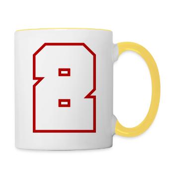 2 Number number - Contrasting Mug - white/yellow - Right