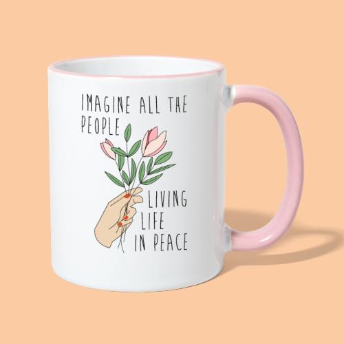 Flowers in hand and a song - Contrasting Mug