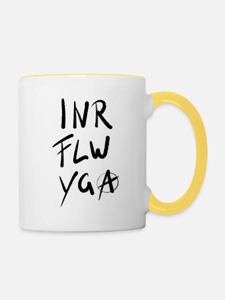 Inner Flow Yoga - Tasse zweifarbig - Weiß/Gelb