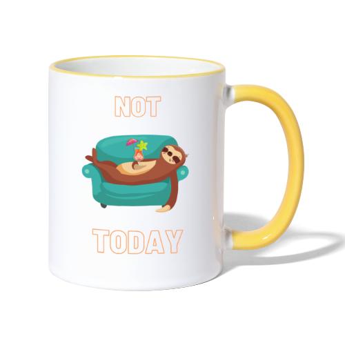 Not Today - Lazy sloth - Kubek dwukolorowy