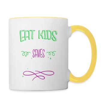 coffeecups blogging christmas article drive funny - Contrasting Mug - white/yellow - Right