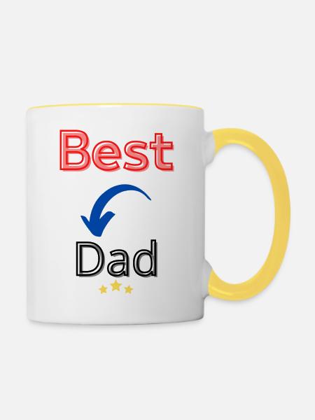 Bester Vater Bester Vater - Tasse zweifarbig - Weiß/Gelb