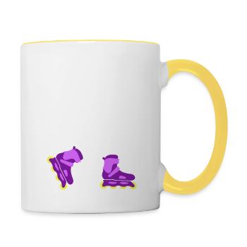 Bigfoot Roller Skating Roller Derby Cadeau - Mug contrasté - blanc/jaune - Droite