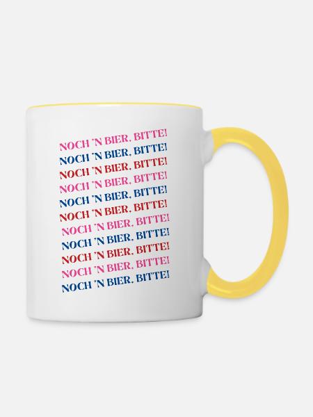 Noch n Bier bitte - Tasse zweifarbig - Weiß/Gelb