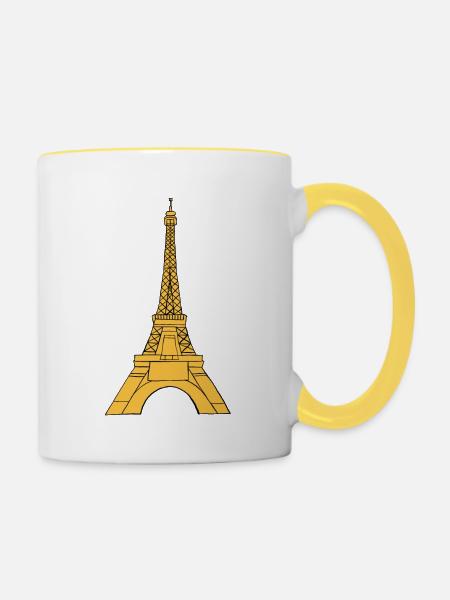 Eiffelturm - Tasse zweifarbig - Weiß/Gelb