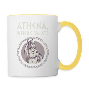 Antike Griechische Mythologie und Griechische - Tasse zweifarbig - Weiß/Gelb - Rechts