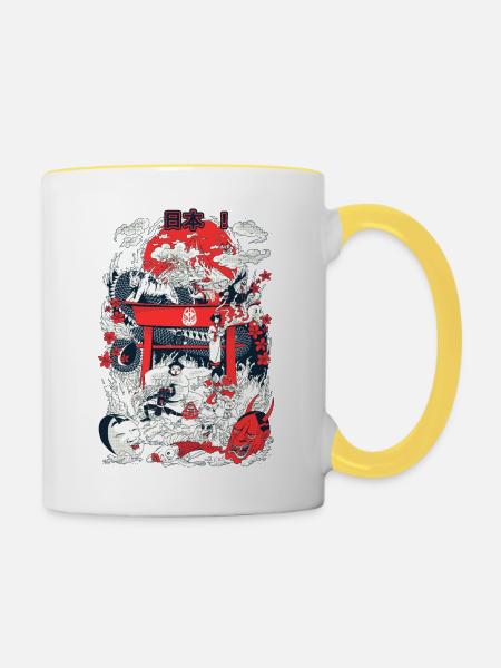 Japan! (1) - Tasse zweifarbig - Weiß/Gelb