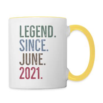 Legende seit Juni 2021 - Tasse zweifarbig - Weiß/Gelb - Rechts