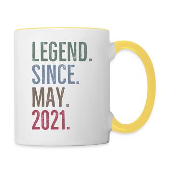 Legende seit Mai 2021 - Tasse zweifarbig - Weiß/Gelb - Rechts