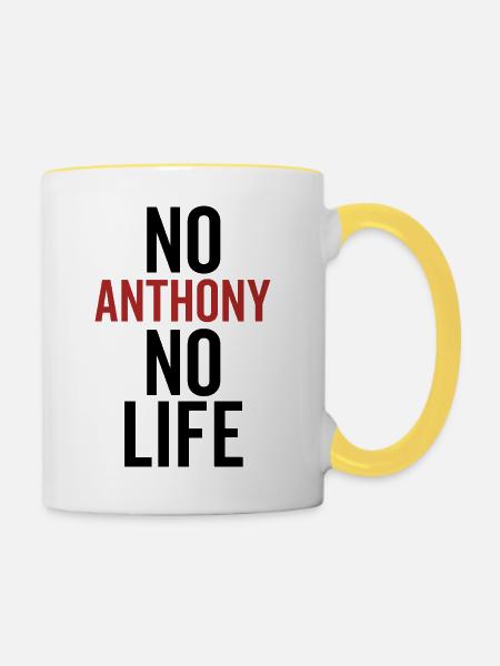 Kein Anthony Kein Leben - Tasse zweifarbig - Weiß/Gelb