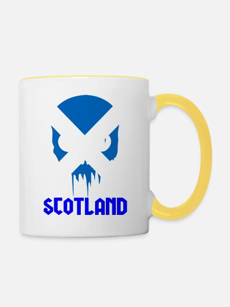 Schottland - Tasse zweifarbig - Weiß/Gelb