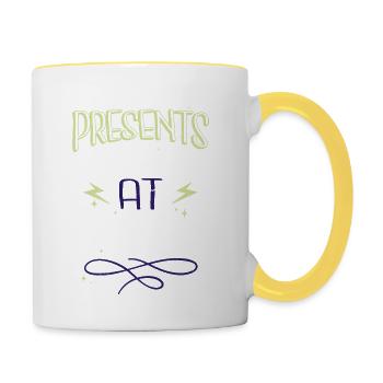birthday present idea bodybuilding awesome - Contrasting Mug - white/yellow - Right