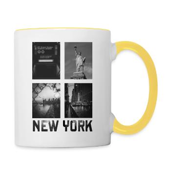 Ville de New York - Mug contrasté - blanc/jaune - Droite