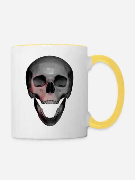 TOTENSCHÄDEL - Tasse zweifarbig - Weiß/Gelb