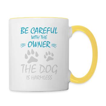 Dog Hund - Tasse zweifarbig - Weiß/Gelb - Rechts