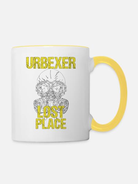 Lost Place urban Geschenk - Tasse zweifarbig - Weiß/Gelb