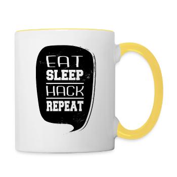cadeau d’anniversaire idée cadeau humour informatique - Mug contrasté - blanc/jaune - Droite