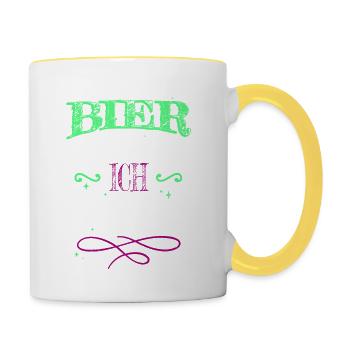 geburtstagsgeschenk lustige tshirts - Tasse zweifarbig - Weiß/Gelb - Rechts
