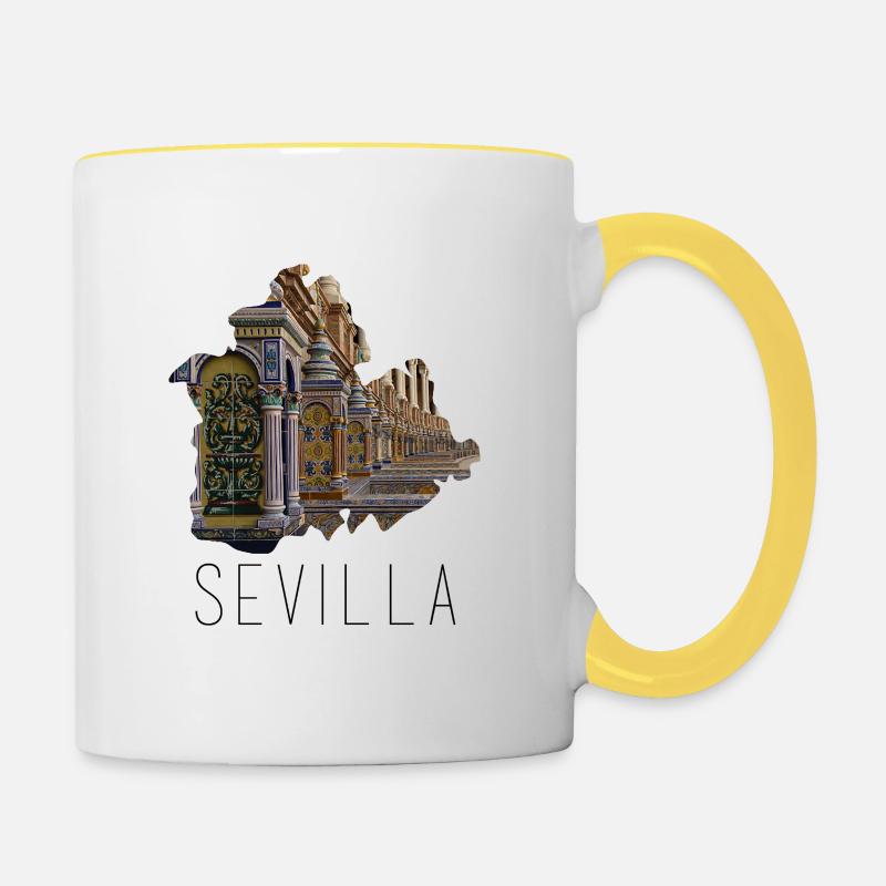 Spanish Steps - Contrasting Mug - white/yellow