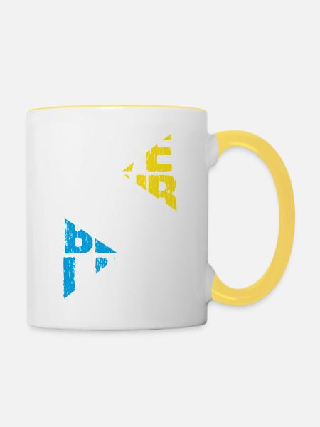 LEBE DEIN BESTES LEBEN - Tasse zweifarbig - Weiß/Gelb