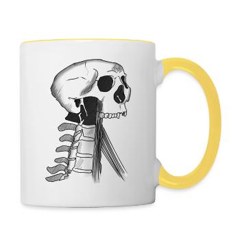 Skull - Tasse zweifarbig - Weiß/Gelb - Rechts