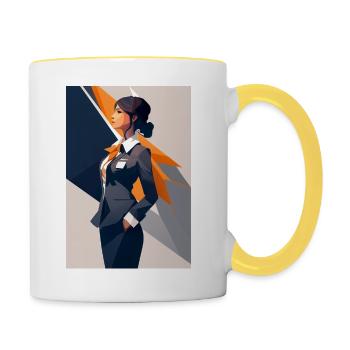 Flight Attendant 3 - Contrasting Mug - white/yellow - Right