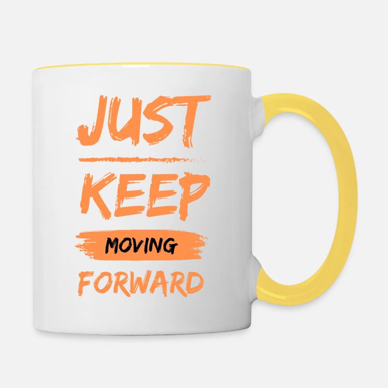 Just keep moving forward - Contrasting Mug - white/yellow