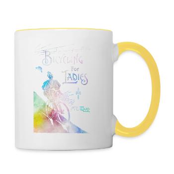 Bicycling for Ladies - Contrasting Mug - white/yellow - Right