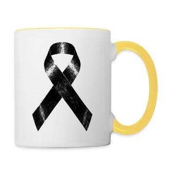 Bande de deuil - Mug contrasté - blanc/jaune - Droite