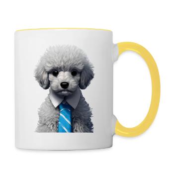 Pudel Hundehalter Pudelwelpe Hundewelpe Hundeliebe - Tasse zweifarbig - Weiß/Gelb - Rechts