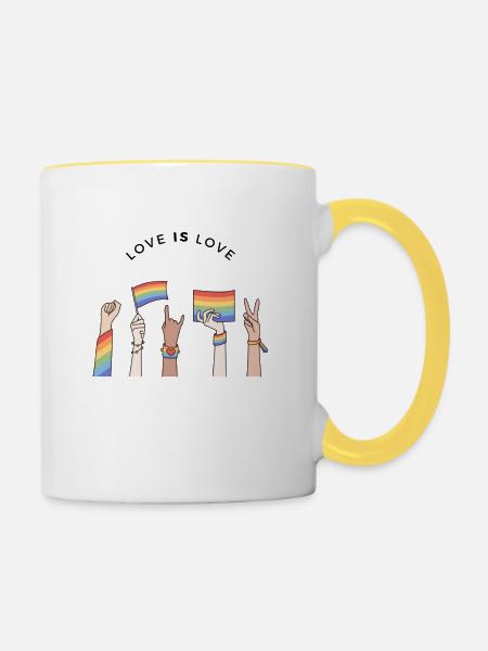 Pride-Bienenstock - Tasse zweifarbig - Weiß/Gelb