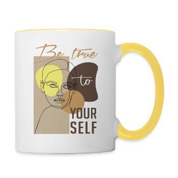 Damen - Tasse zweifarbig - Weiß/Gelb - Rechts