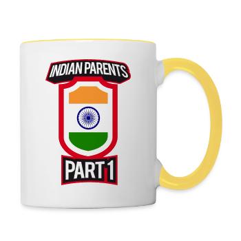 Best Parenting Indian Parents Part 1 - Contrasting Mug - white/yellow - Right