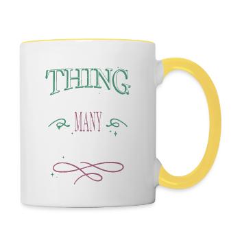 book lover feminine book children book fan - Contrasting Mug - white/yellow - Right