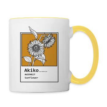 Sonnenblume Akiko - Tasse zweifarbig - Weiß/Gelb - Rechts