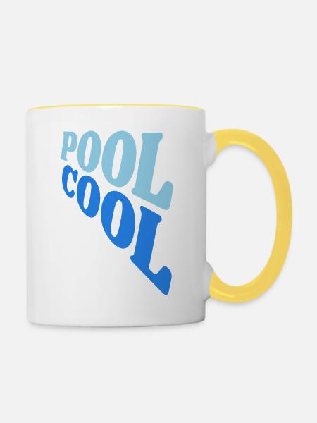 pool cool - Tasse zweifarbig - Weiß/Gelb