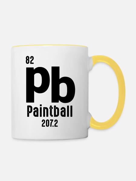 Paintball Airsoft - Tasse zweifarbig - Weiß/Gelb