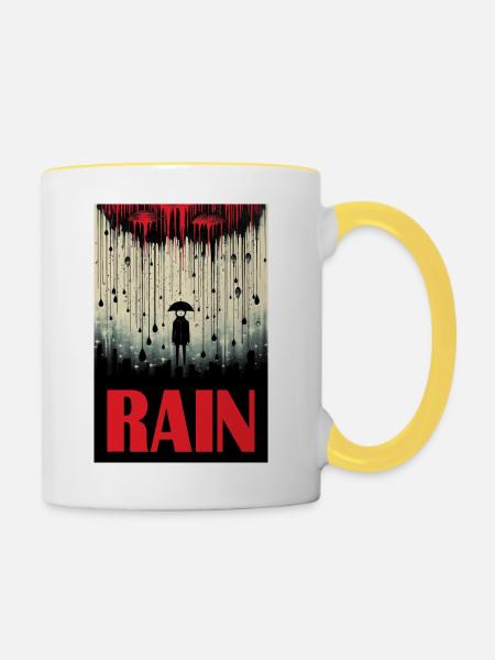 Regen - Tasse zweifarbig - Weiß/Gelb