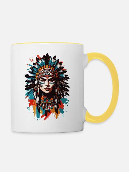 American Shaman - Tasse zweifarbig - Weiß/Gelb