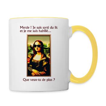 Mona Lisa - Tasse zweifarbig - Weiß/Gelb - Rechts