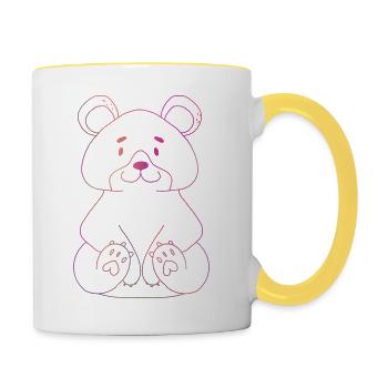 Bär - Tasse zweifarbig - Weiß/Gelb - Rechts