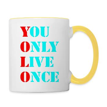 YOLO 5 - Tasse zweifarbig - Weiß/Gelb - Rechts
