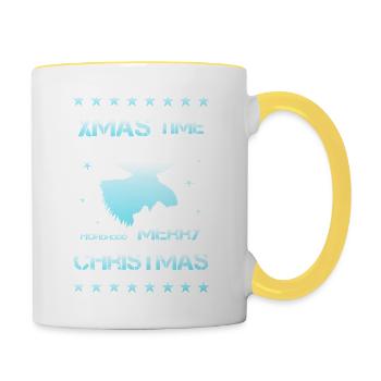 Xmas Christmas - Tasse zweifarbig - Weiß/Gelb - Rechts