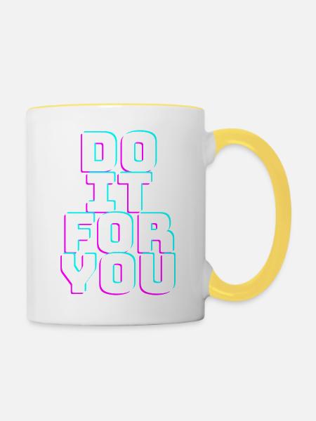 DOITFORYOU - Tasse zweifarbig - Weiß/Gelb