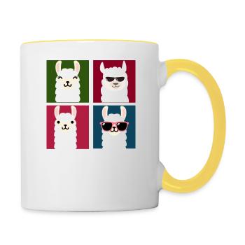 Llamas - Contrasting Mug - white/yellow - Right